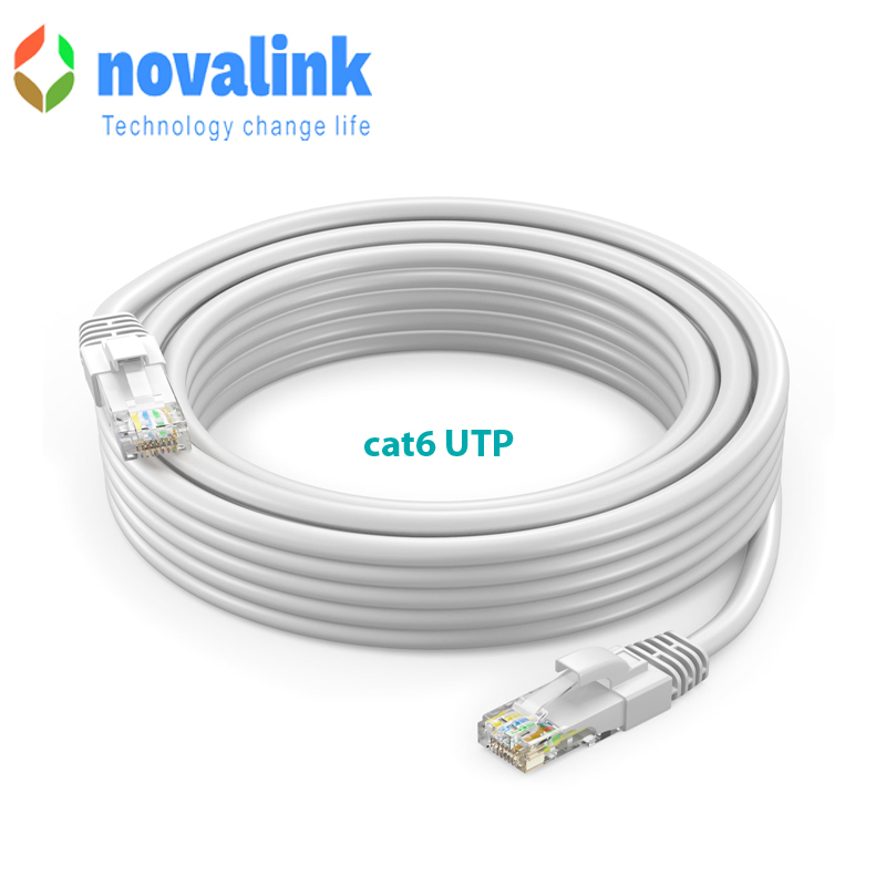 Dây nhảy cáp mạng cat6 Novalink dài 1,5m màu trắng NV-25002A, tốc độ 1Gb băng thông 550mhz